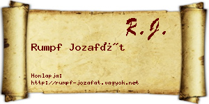 Rumpf Jozafát névjegykártya